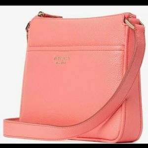 Kate Spade Run Around Crossbody Peach Melba Pebbled Leather